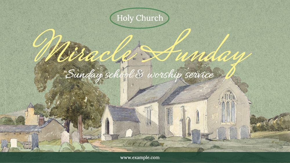 Sunday service blog banner template, editable text