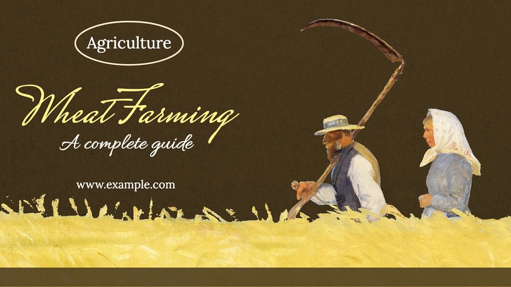 Wheat farming blog banner template, editable text