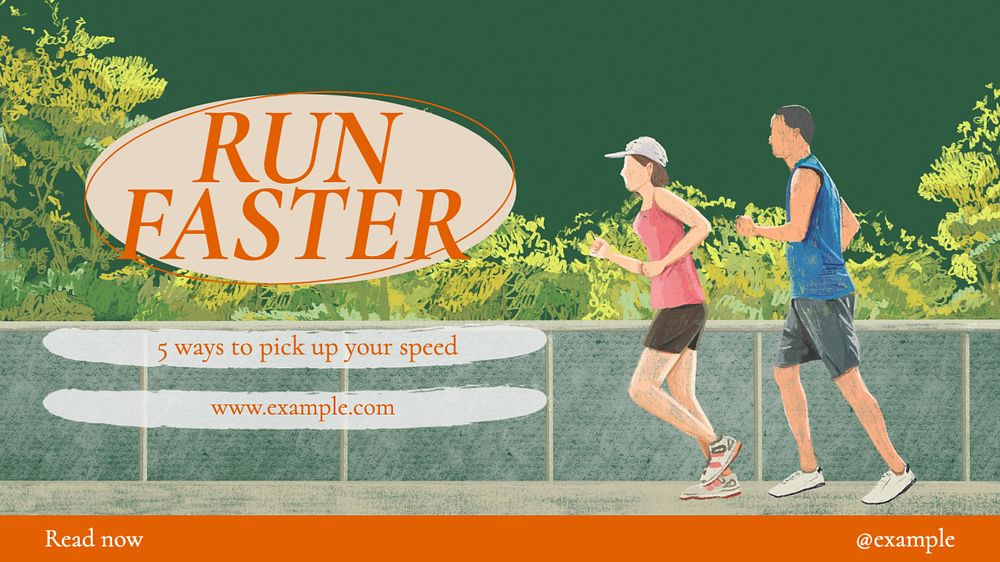 Run faster blog banner template, editable text