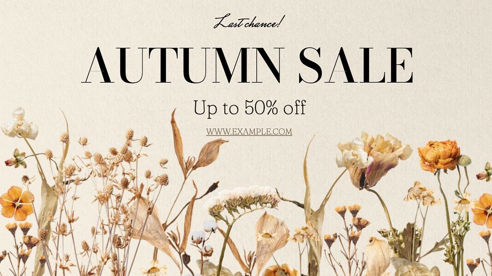 Autumn sale blog banner template, editable text