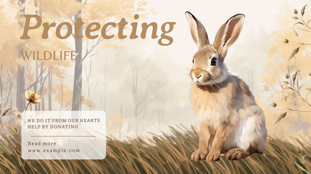 Wildlife charity  blog banner template, editable text