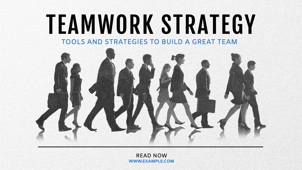 Teamwork strategy blog banner template, editable text