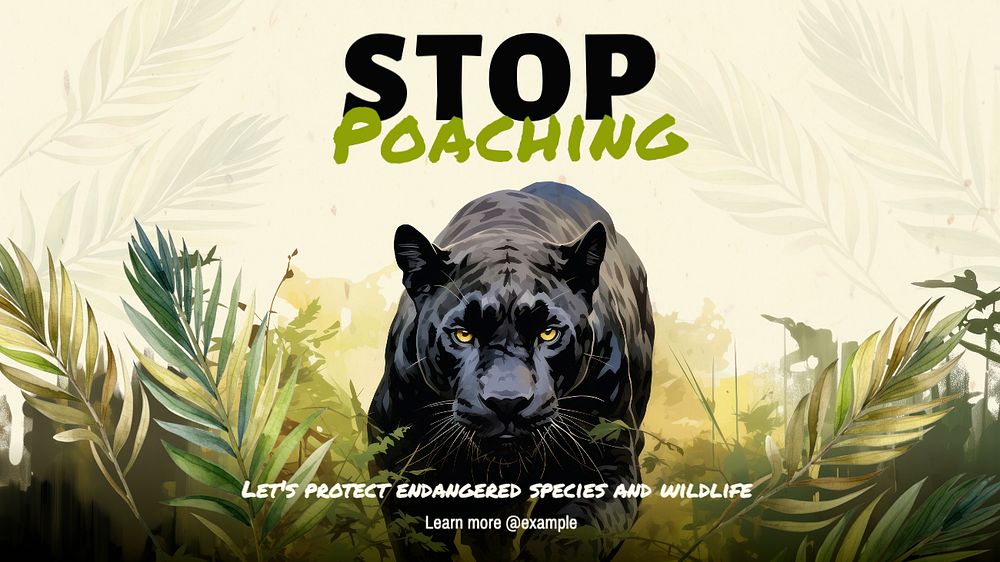 Stop poaching  blog banner template, editable text