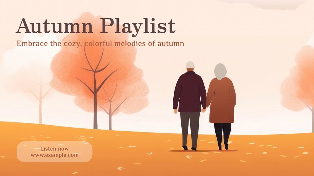 autumn playlist  blog banner template, editable text