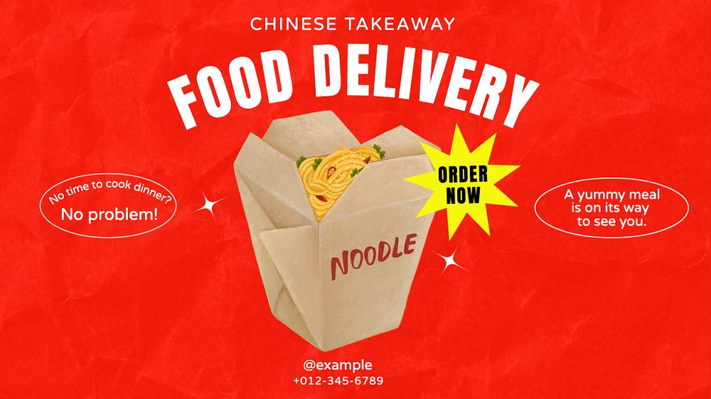 Food delivery blog banner template, editable text