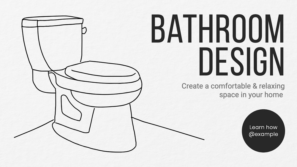 Bathroom design blog banner template, editable text