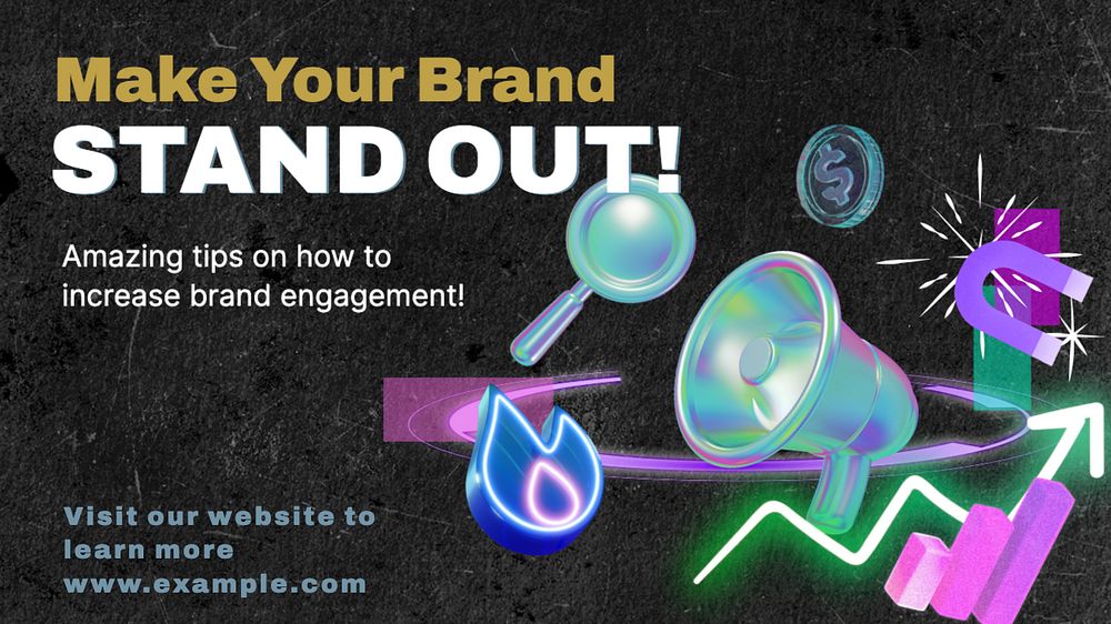 Brand engagement blog banner template, editable text