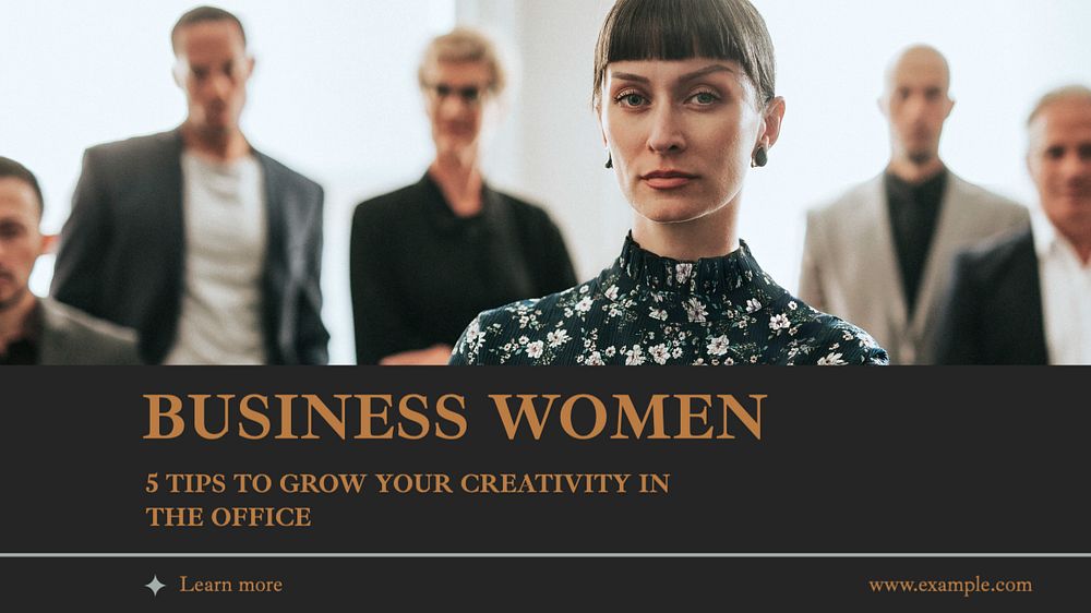 Business women blog banner template, editable text