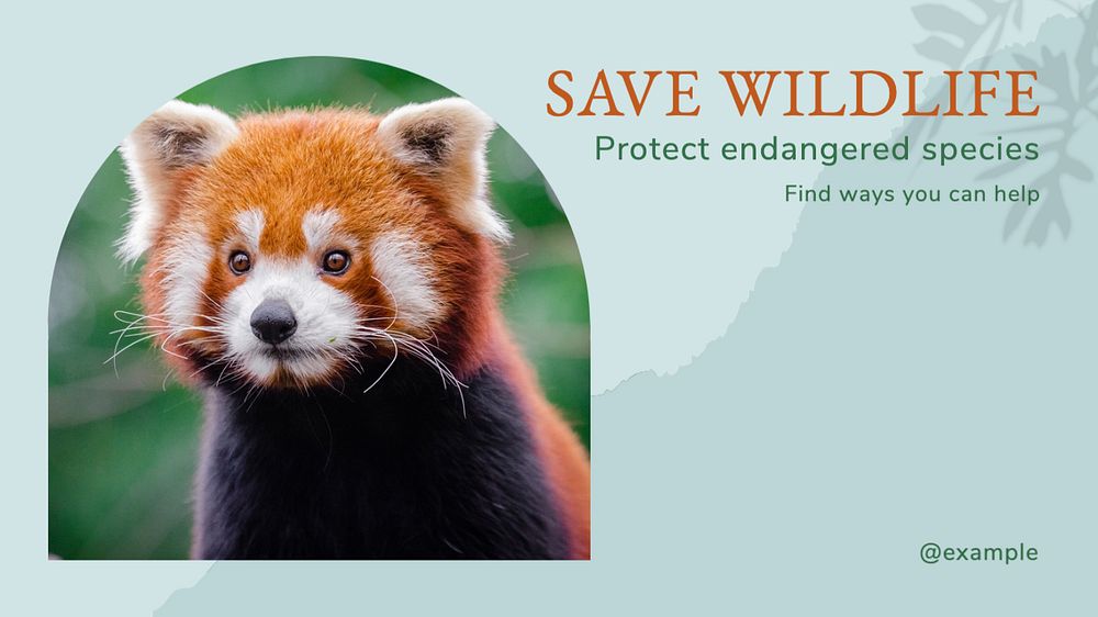 Save wildlife blog banner template, editable text