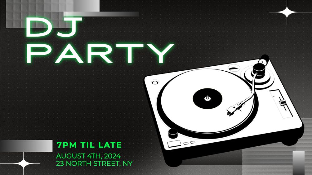 DJ party blog banner template, editable text