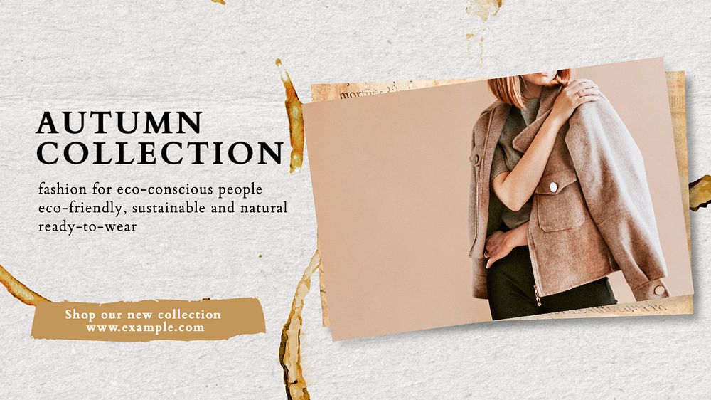 Autumn collection blog banner template, editable text