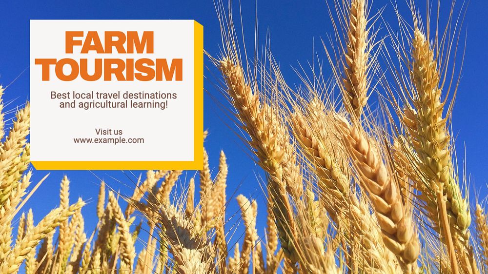 Farm tourism blog banner template, editable text