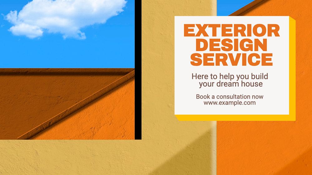 Exterior design service blog banner template, editable text