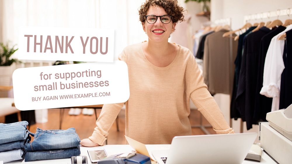 Thank you blog banner template, editable text