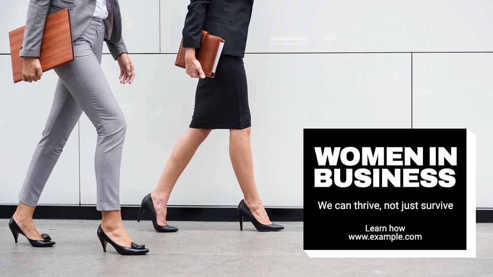 Women in business blog banner template, editable text