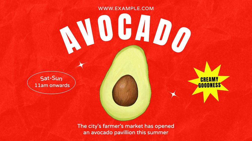 Avocado blog banner template, editable text