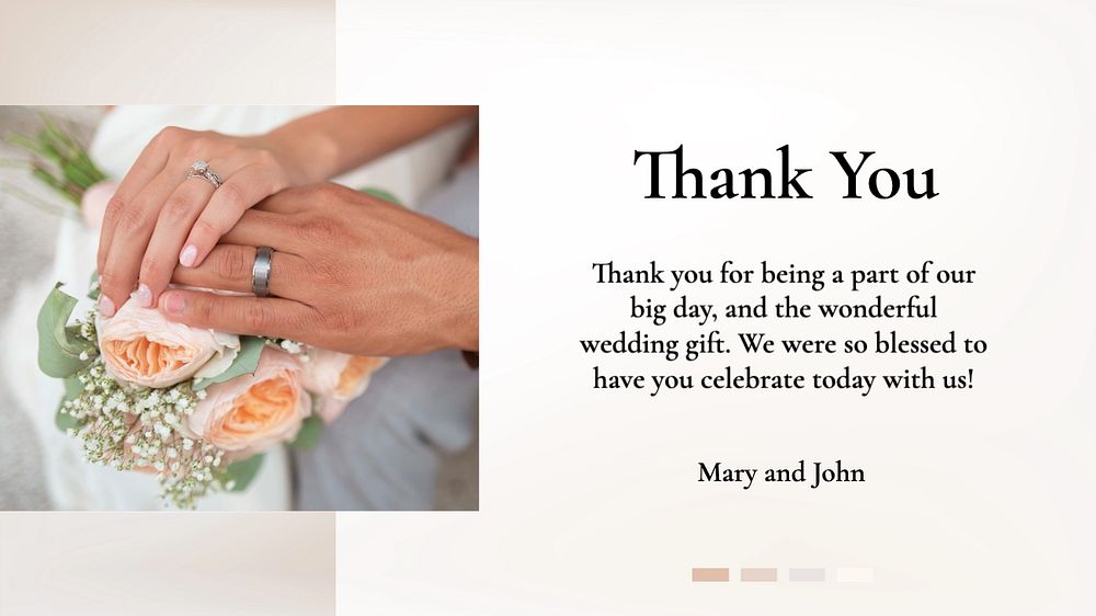 Thank you message blog banner template, editable text