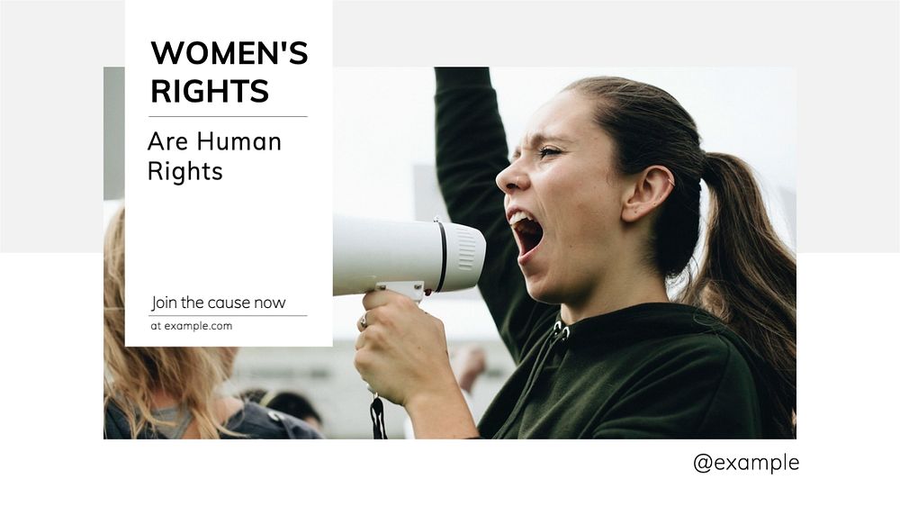 Women's rights blog banner template, editable text