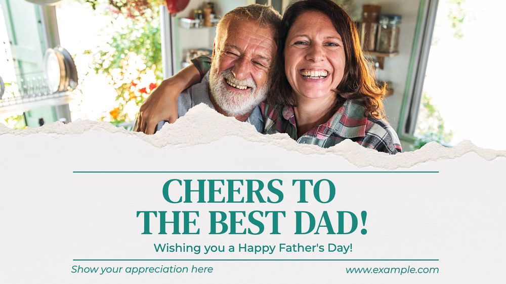 Happy father's day blog banner template, editable text