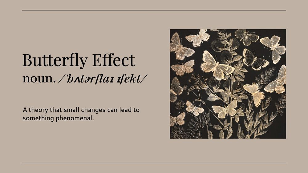 Butterfly effect blog banner template, editable text