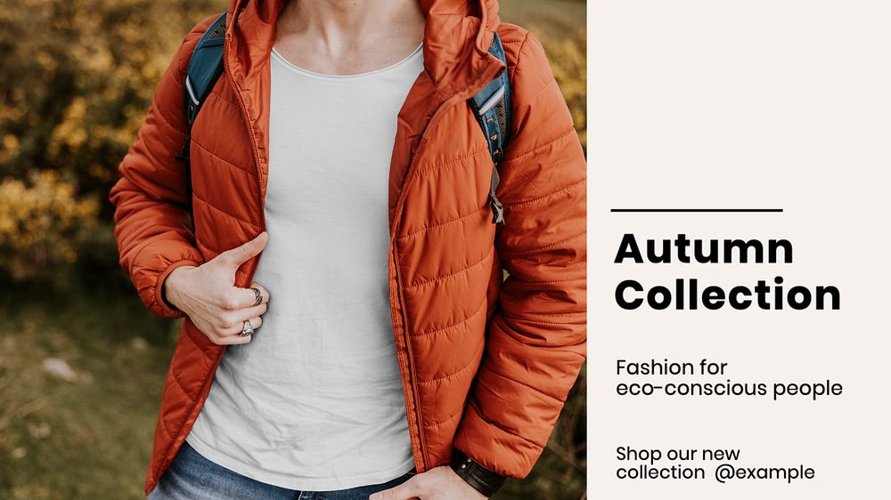 Autumn collection blog banner template, editable text