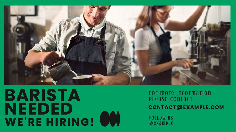 Barista needed blog banner template, editable text