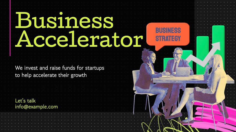 Business accelerator blog banner template, editable text