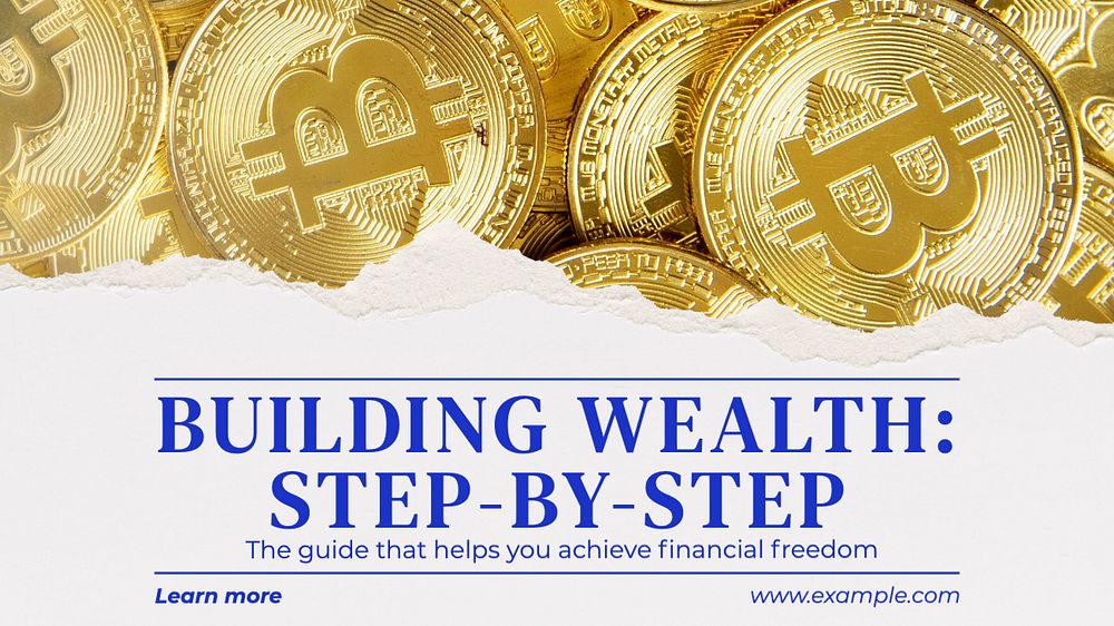 Building wealth blog banner template, editable text