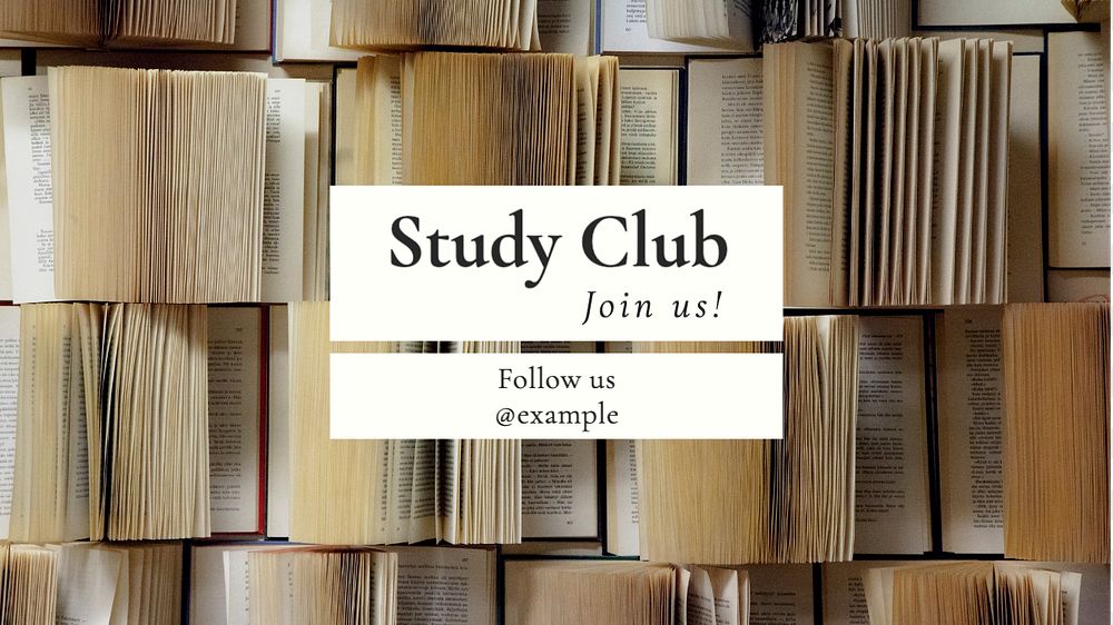 Study club blog banner template, editable text