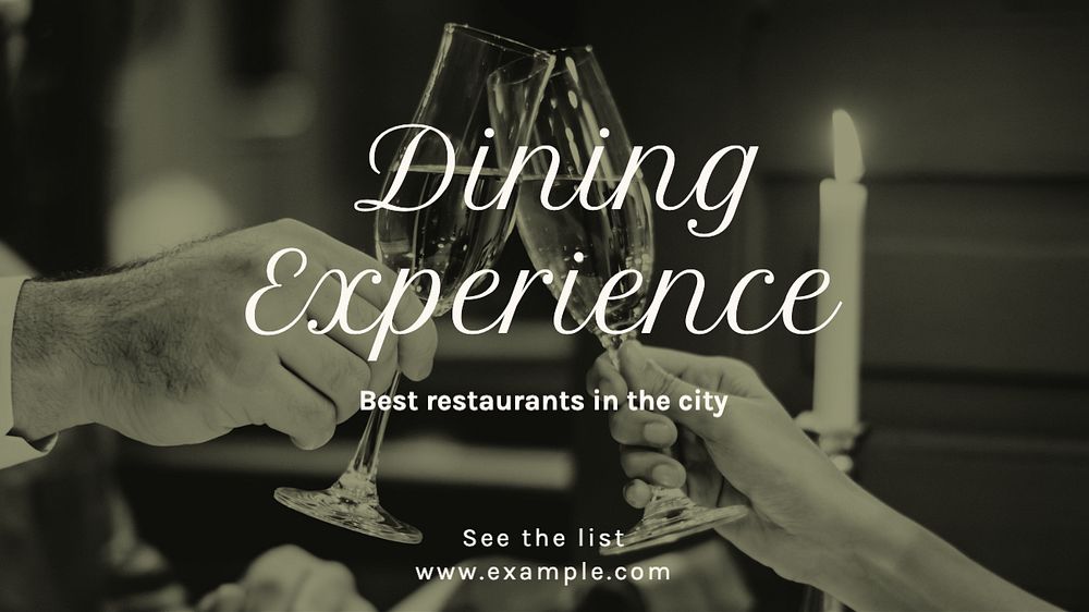 Dining experience blog banner template, editable text