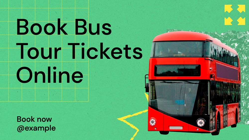 Bus tickets blog banner template, editable text