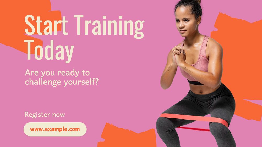 Training & fitness blog banner template, editable text