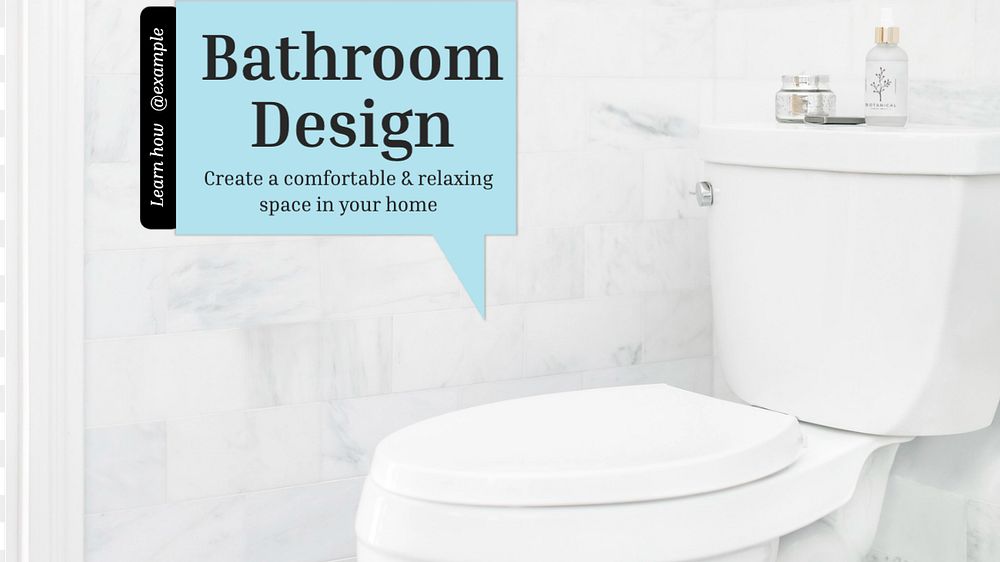 Bathroom design blog banner template, editable text