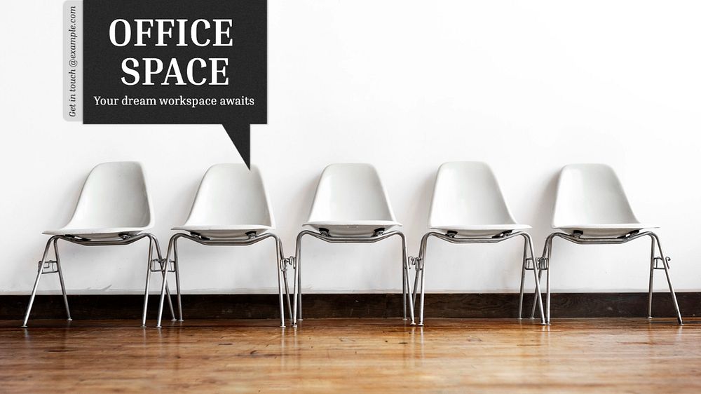 Office space blog banner template, editable text