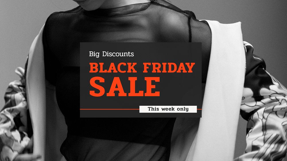 Black Friday blog banner template, editable text