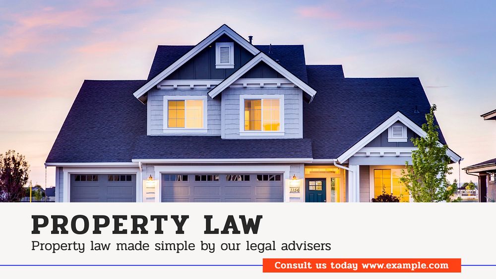 Property law blog banner template, editable text