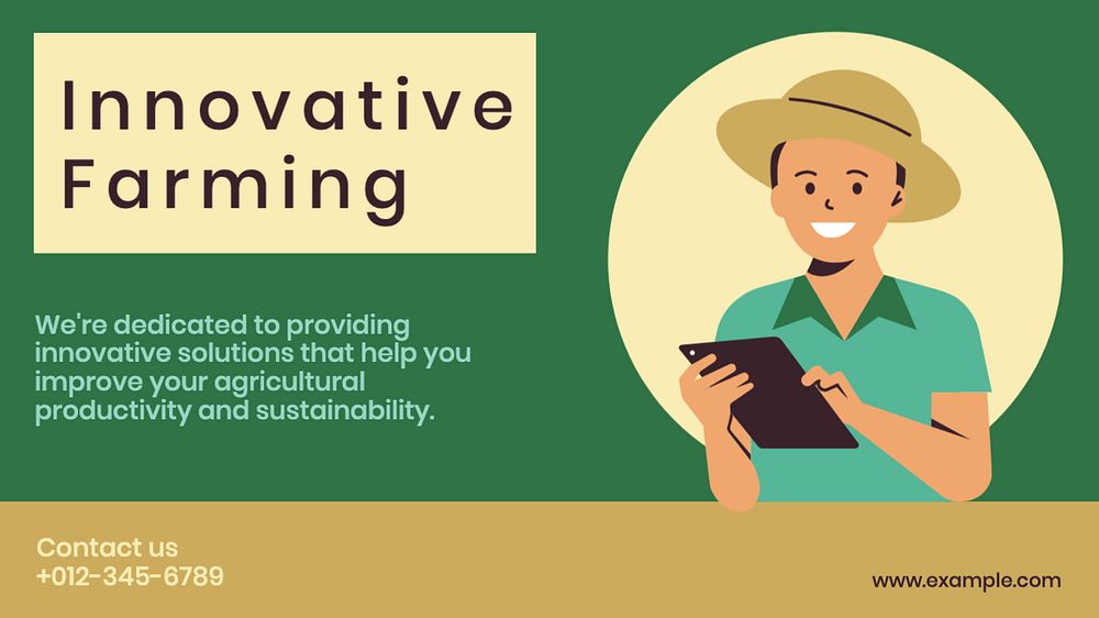 Innovative farming blog banner template, editable text