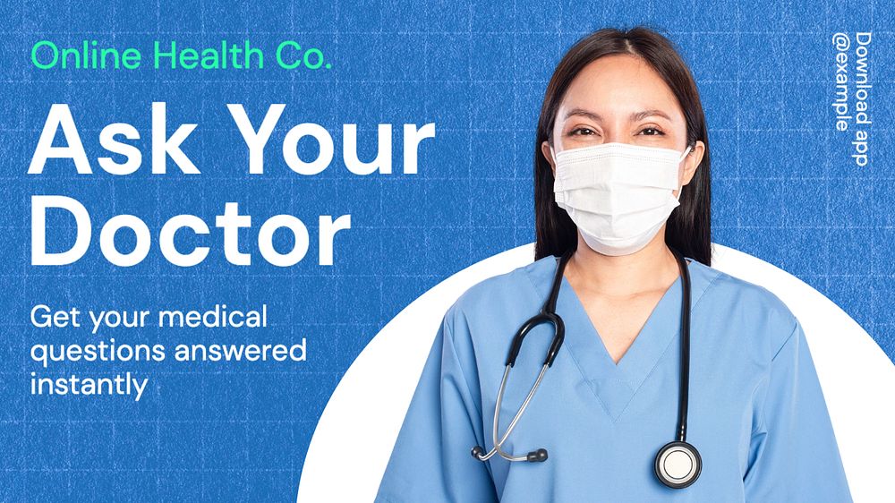 Ask your doctor blog banner template, editable text