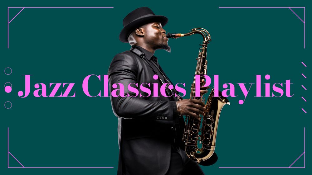 Jazz playlist Youtube cover template, editable design