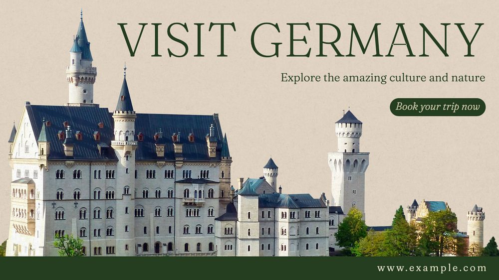 Visit Germany blog banner template, editable text