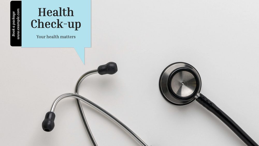 Health check-up blog banner template, editable text