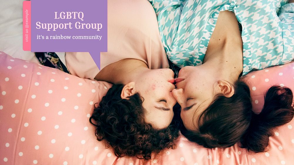 LGBTQ support group blog banner template, editable text