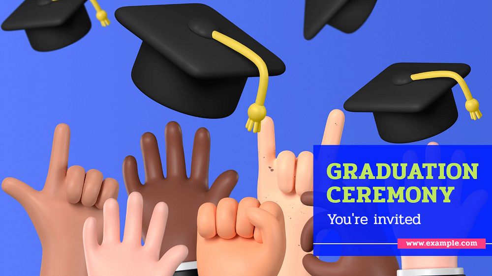 Graduation ceremony blog banner template, editable text