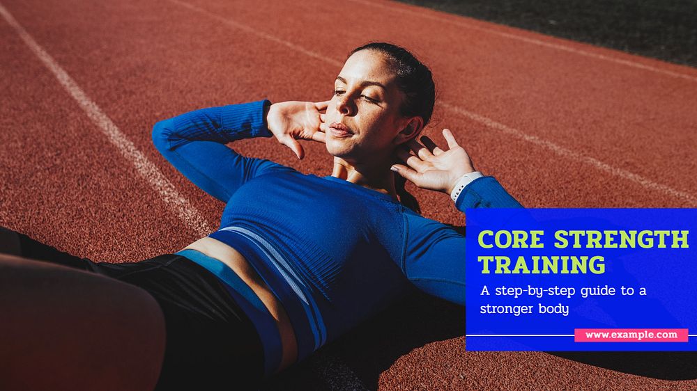 Core strength training blog banner template, editable text