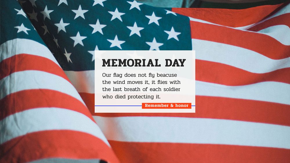 Memorial day blog banner template, editable text