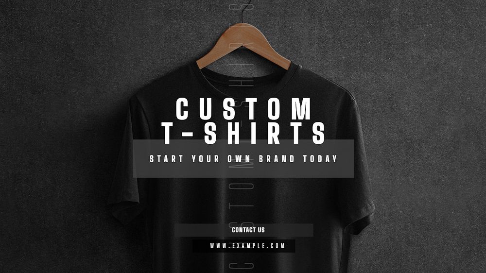 Custom t-shirts  blog banner template, editable text