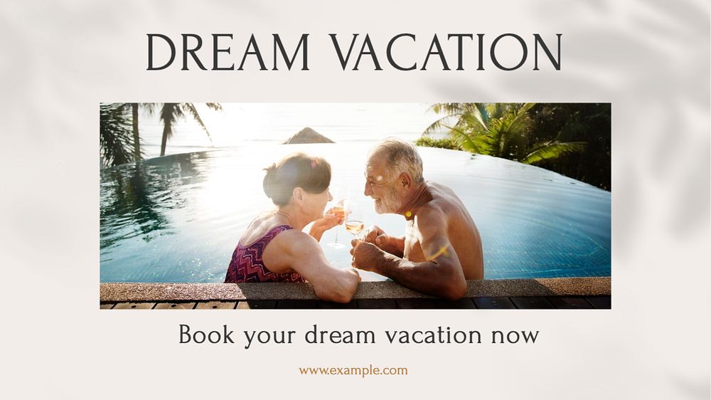 Dream vacation blog banner template, editable text