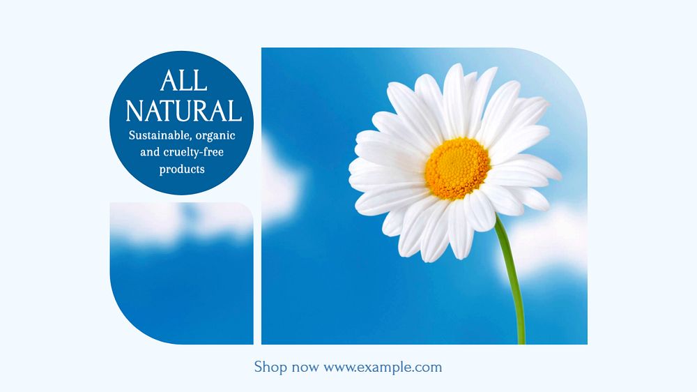 All natural blog banner template, editable text