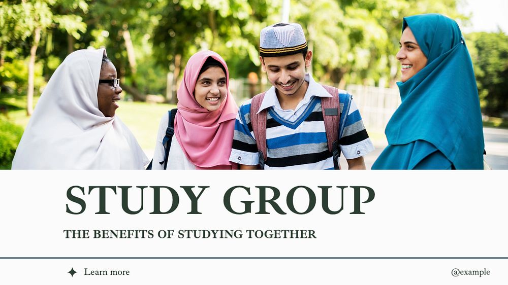 Study group blog banner template, editable text