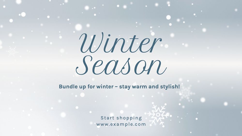 Winter season blog banner template, editable text